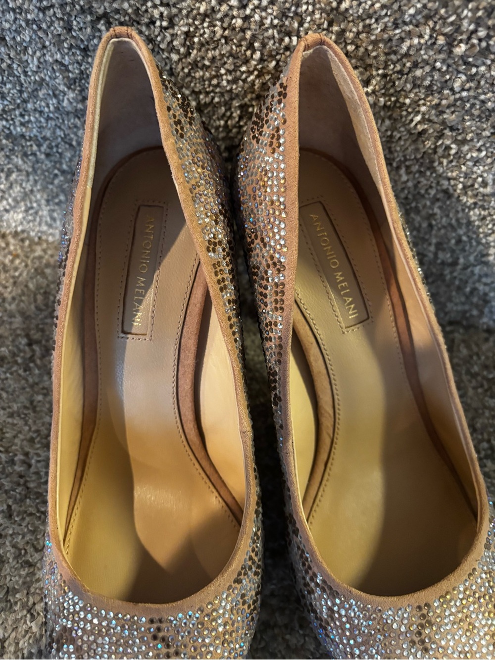ANTONIO MELANI Rose/Gold Sequin Pointed-Toe Pumps - Picture 4 of 5